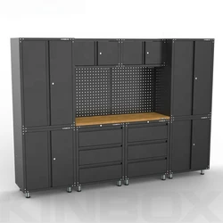 Kinbox Mesa de trabajo modular para gabinete de garaje, 11 piezas, para almacenamiento de herramientas