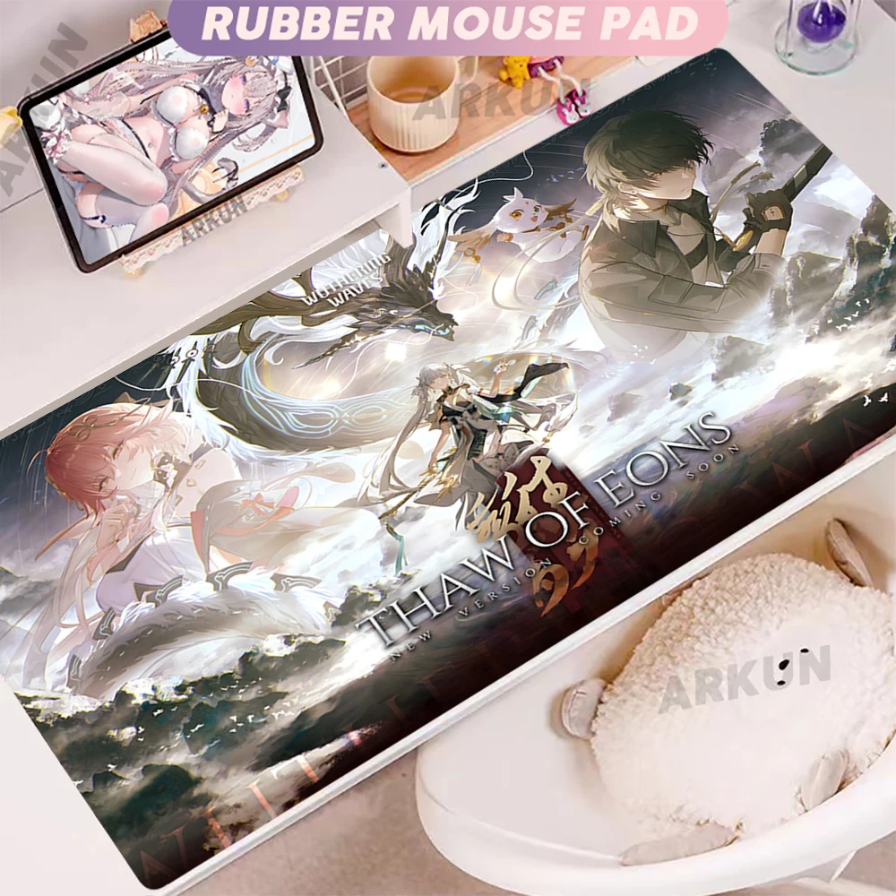 Large Fashion Game Wuthering Waves Kawaii SanHua Jinhsi ChangLi Mouse Pad Gamer Mat Xxl PC Accessories Computer 40X90 Laptop Mat