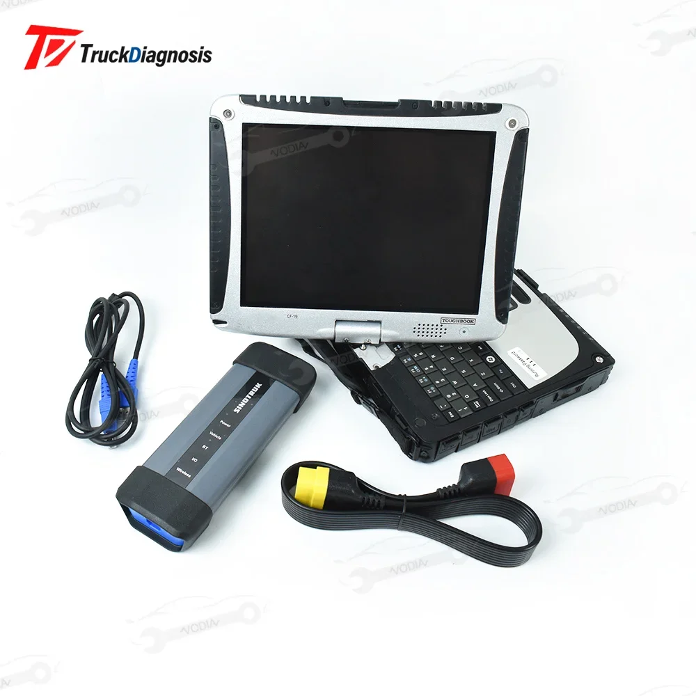 Ready to use cf19laptop+For SINOTRUK HOWO SHACMAN for HOWO/A7/T7H/Sitrak/Hohan Cnhtc Heavy Duty truck Diagnostic Scanner Tool