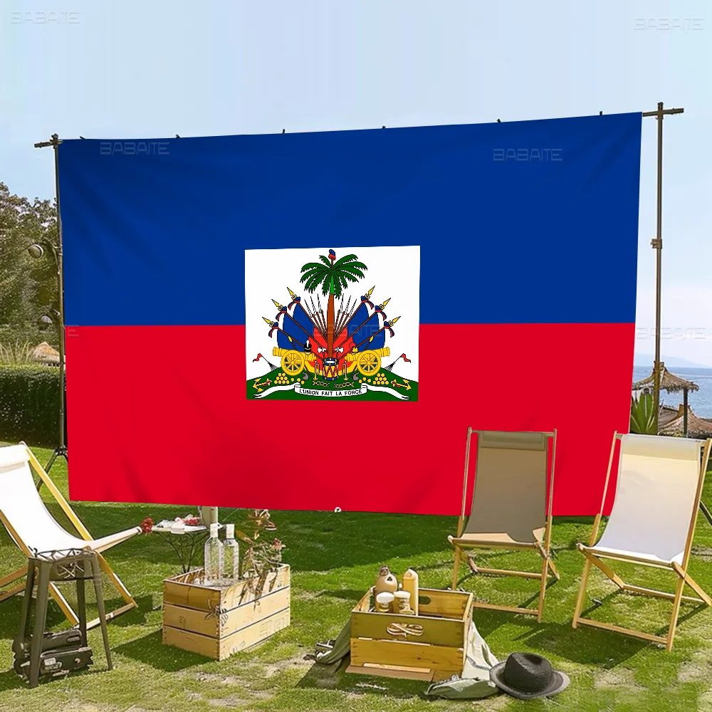 Vintage Haiti Haitian Flag Banner Art Printing Japanese Wall Flag Anime Wall Hanging Home Decor