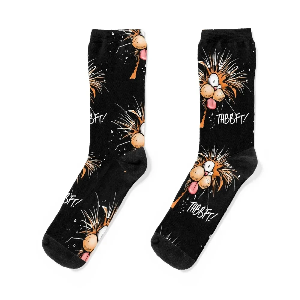 Bloom County Bill The Cat Thbbft! Funny Cartoon Socks set gift christmas stocking Climbing Men Socks Luxury Brand Women's