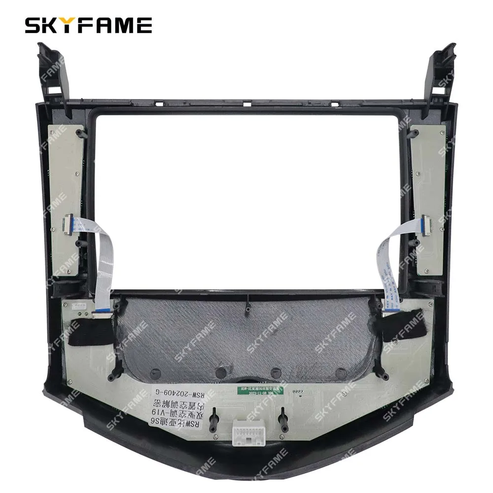 SKYFAME Car Frame Fasica Adapter Canbus Box Dekoder Tesla Style Android Radio Dash Fitting Panel Kit Dla BYD S6
