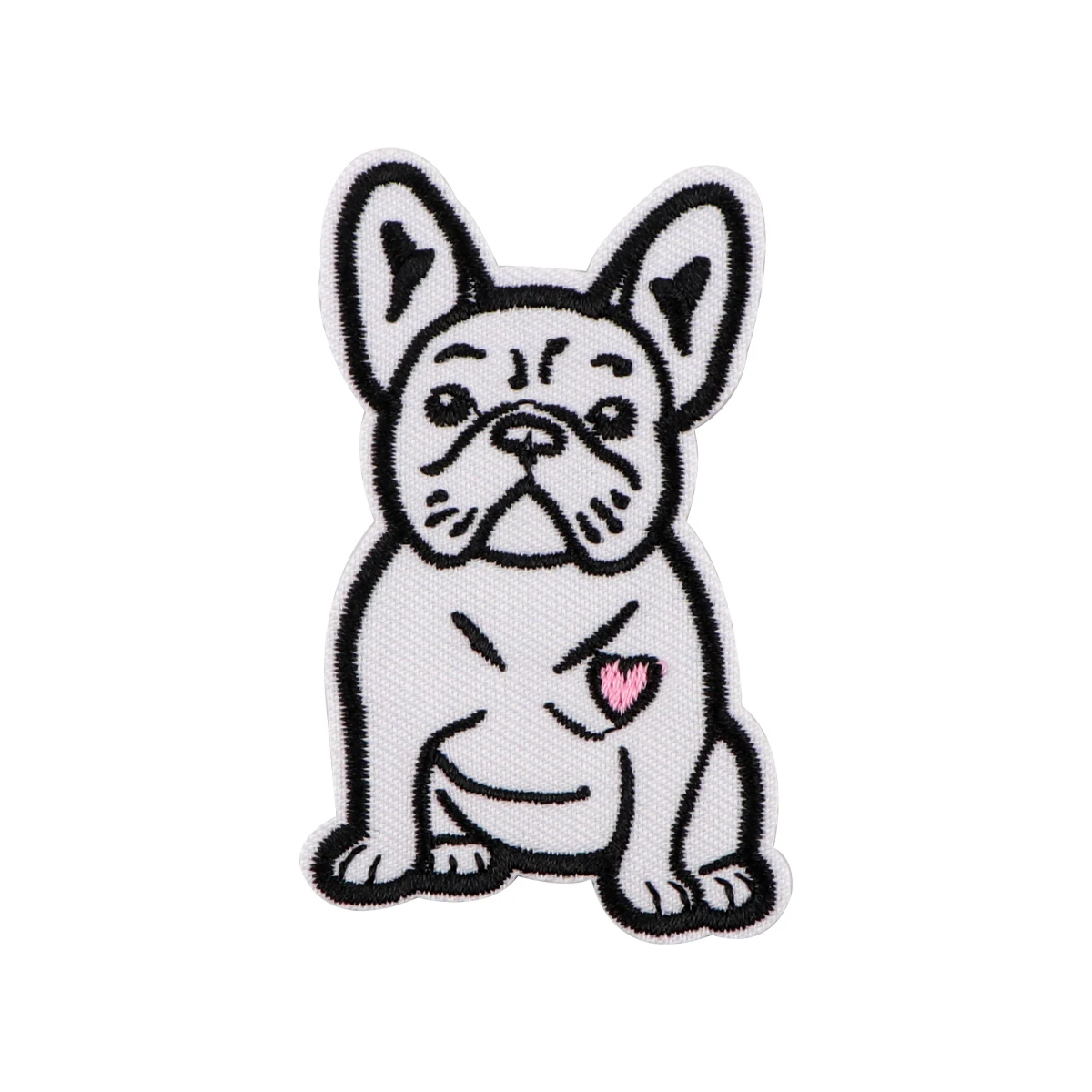 Bulldog Embroidered Patches For Clothing Thermal Glue Jackets Jeans DIY Stickers Iron On Patches Accessories Gifts