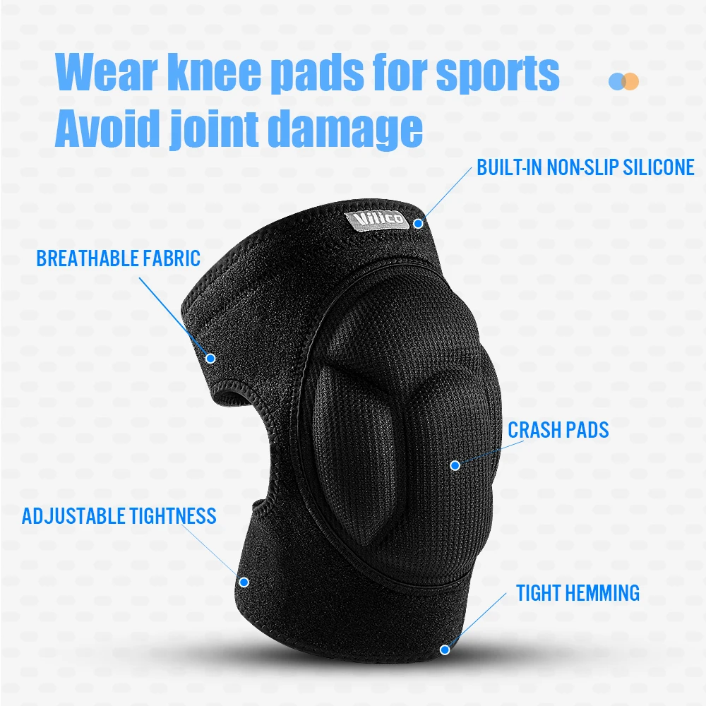 Vilico Collision Knee Pads Fitness Basketball Running Cycling Sports Knee Protection Anti Slip Outer Shell Thickened Knee Pads