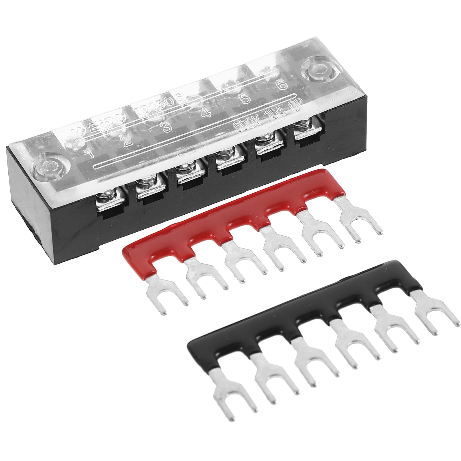 

5 Sets 6 Position 600V 5A Dual-Row Terminal Block Insulated Barrier Strip Pre-Insulated Connectors Electrical Wiring Reliable