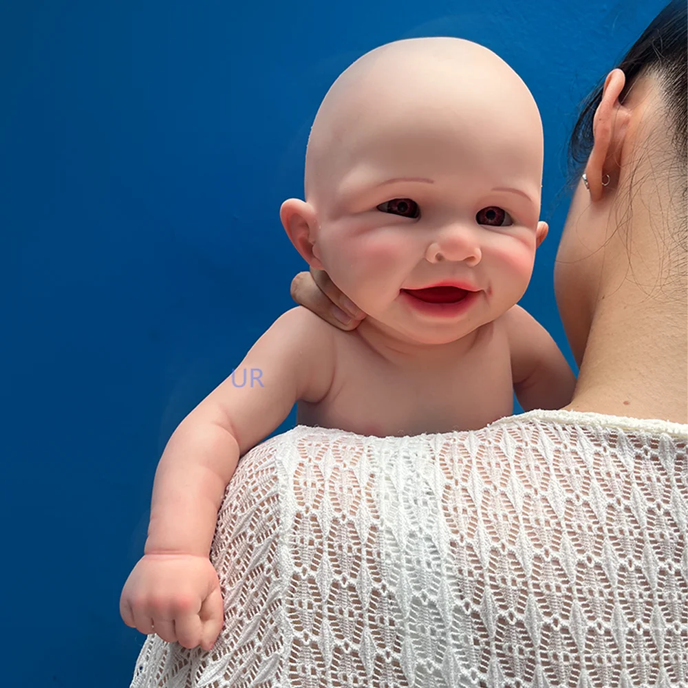 

18" Exquisite Handcrafted Silicone Reborn Baby Smiling Open Eyes Lifelike Rebirth Doll For Christmas Gift & Doll Enthusiasts