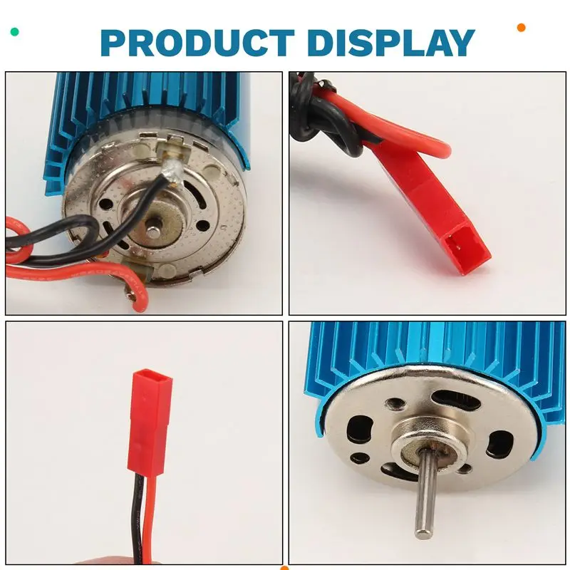 CYGJ-Universal 380 Brushed RC Motor With JST Plug And Heat Sink For Traxxas 7075 Titan RC Car Model 38T