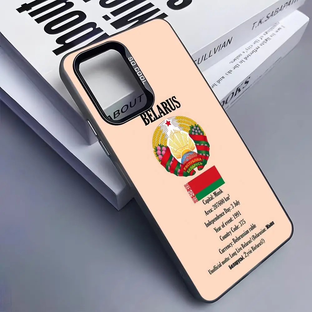 Belarus Flag Phone Case for Samsung Galaxy A57 56 55 54 52 37 36 35 34 27 26 25 17 16 5G Colorful Silver Cover