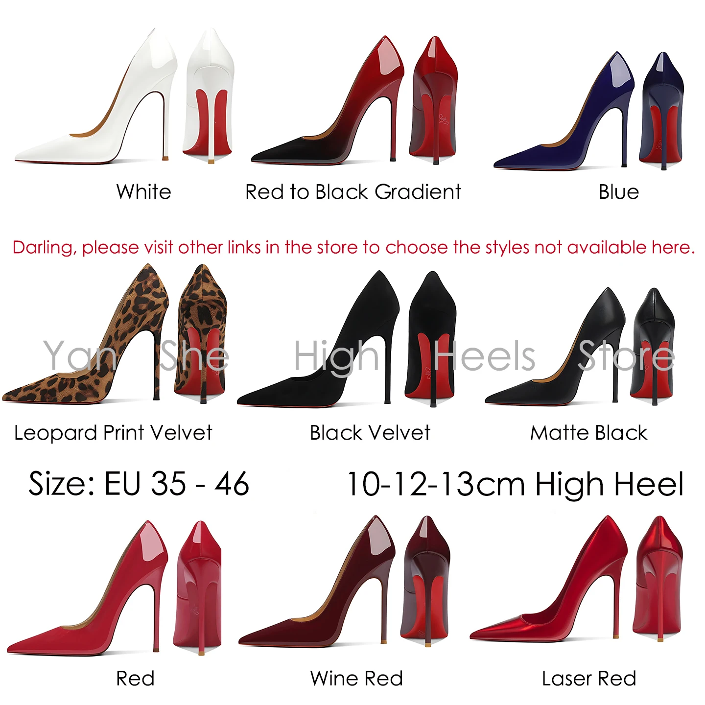 

25Plus Size pairs of wine-red single shoes, 13cm pointed-toe stiletto heels, sexy red-soled high heels for parties and weddings