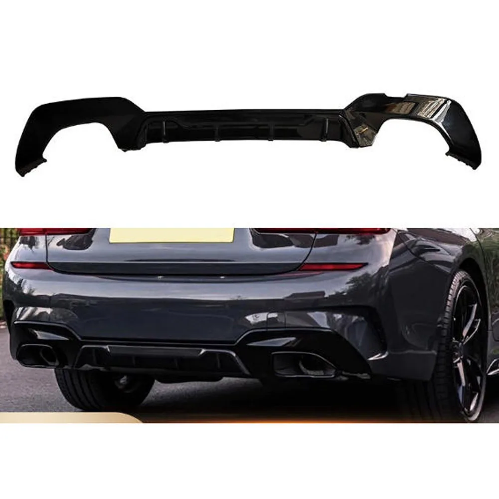 

For BMW 3 Series G20 G21 M Sport Pre-Lci 2019-2022 Gloss Black Rear Bumper Diffuser Lip MP Competition Splitter Valance Bodykits