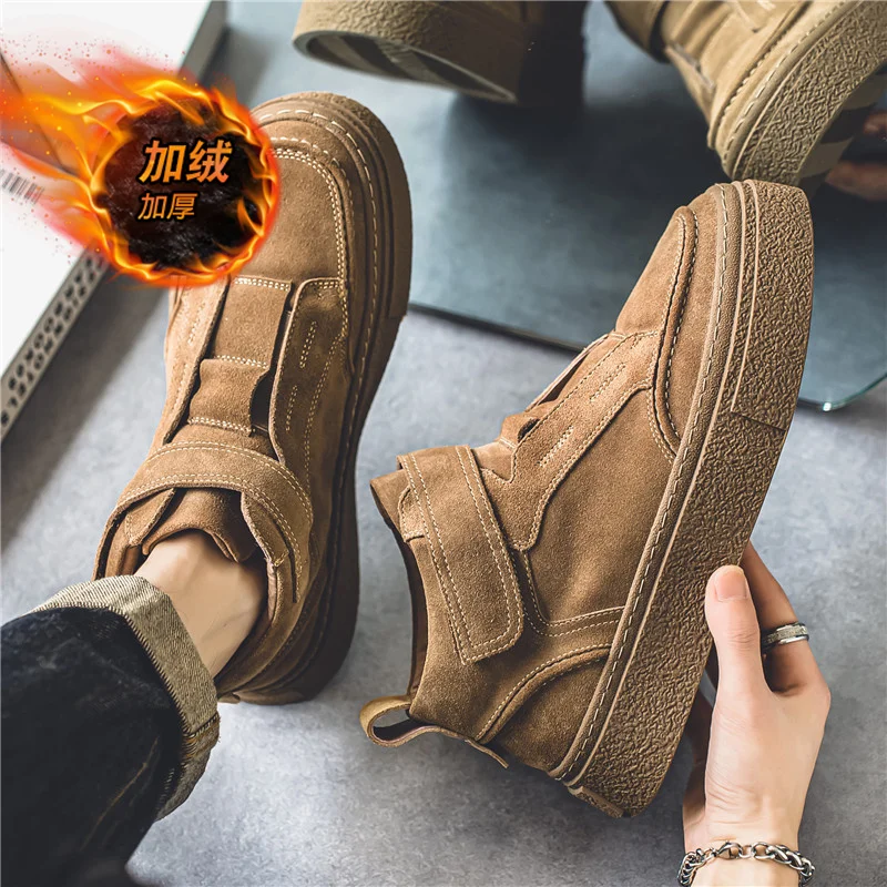 Men's Ankle Boots 2023 Autumn Casual Sneakers Men Leather Shoes Platform Winter Boots Fashion Men Sports Shoes