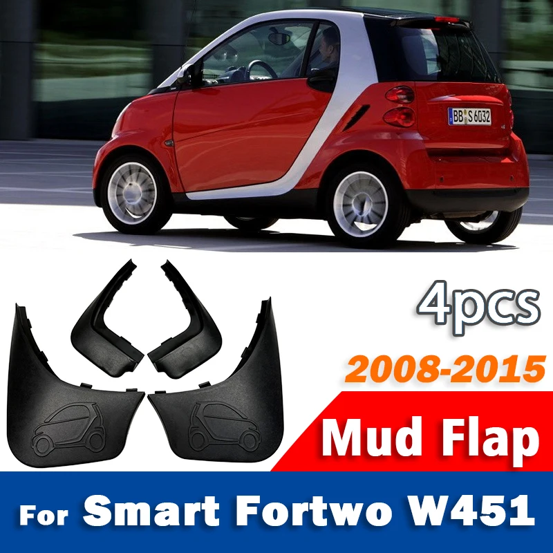 2008-2015 For Benz Smart Fortwo W451 Mudguard Mudflaps Fender Mud Flap Guards Splash Mudguards Car Accessories 1 set 4pcs