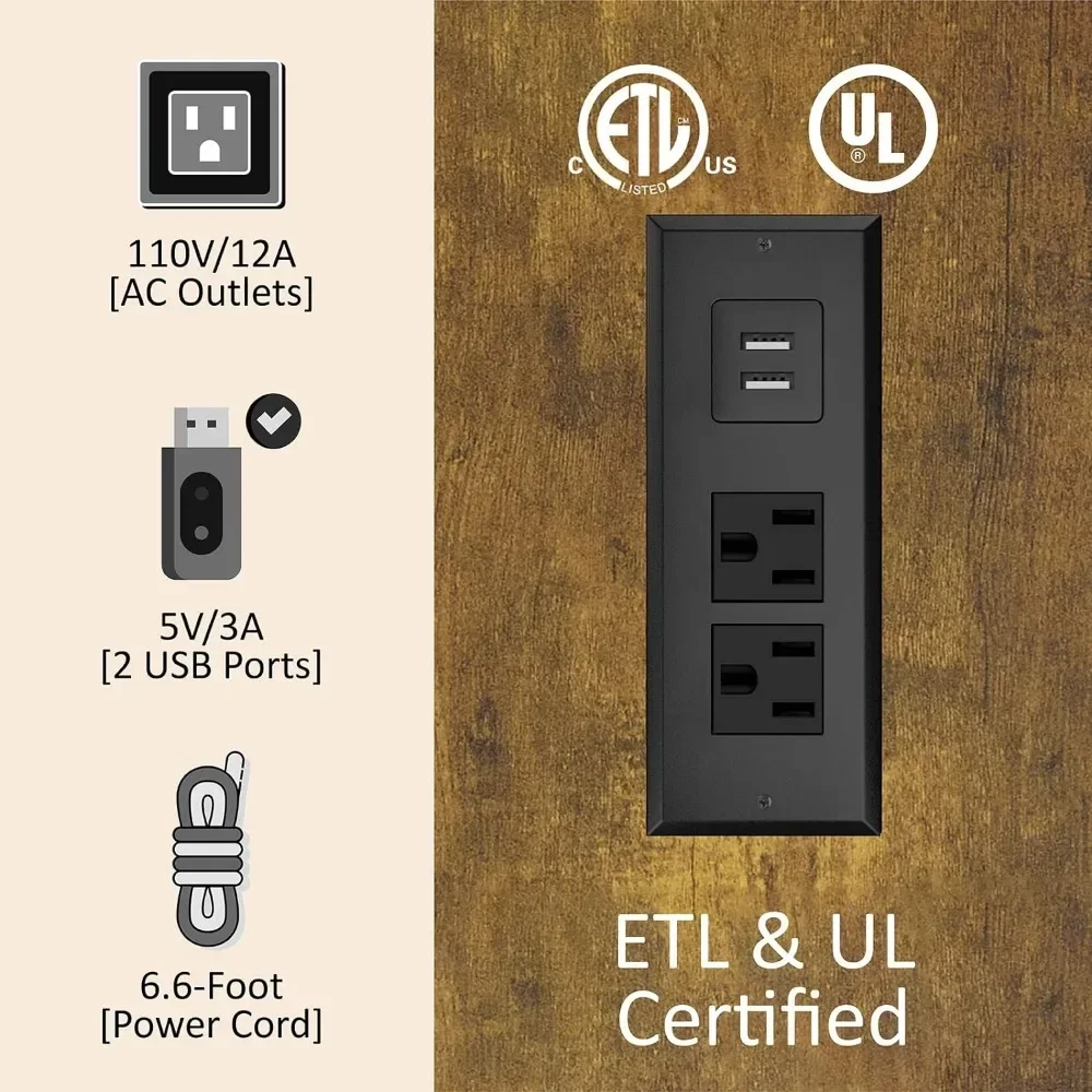 Bed Frame Wooden Platform Bed With 51.2" Storage LED Bookcase Headboard,4 Storage Drawers&Charging Station/No Box Spring Needed