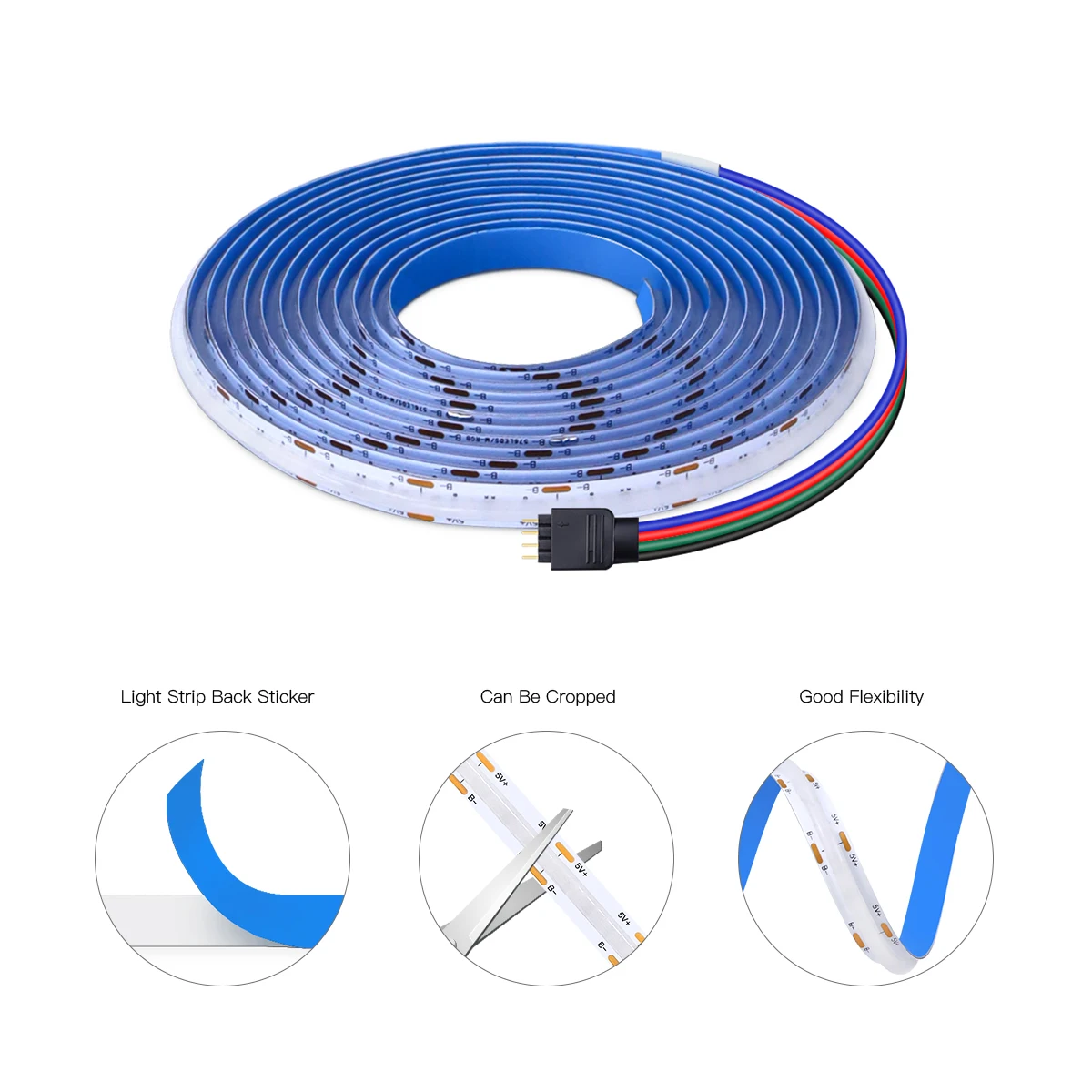 Zigbee 3.0 RGB COB LED Strip Light USB 5V Tape Ribbon Dimmable Work With Tuya Smart Gateway Hue Bridge SmartThings Alexa Google