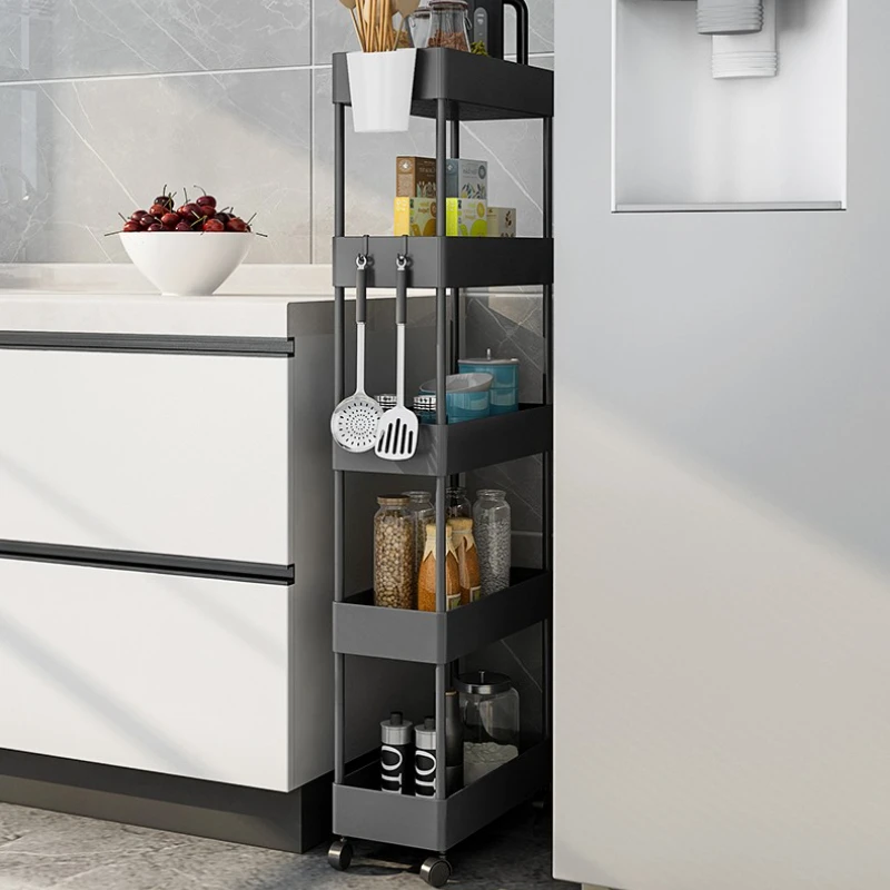 

Kitchen Slit Trolley - Ultra-Narrow Storage Rack, Multi-Layer Bathroom Organizer, Slim Multi-Level Shelf, Space-Efficient Design