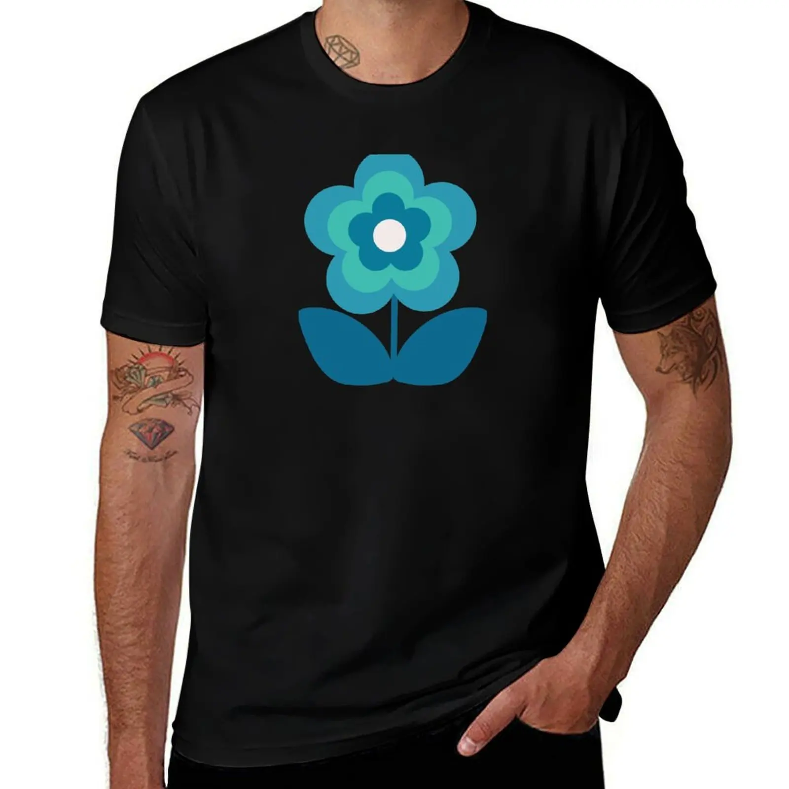 

Blue and Green MCM Flower T-Shirt funny t shirts man t shirt custom print cotton t shirts man 100% T-Shirt