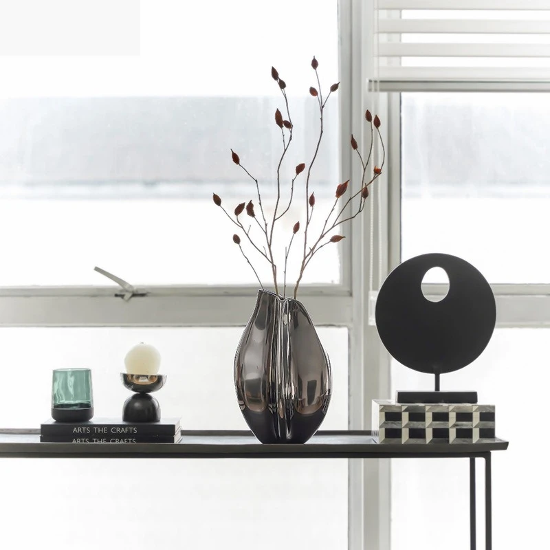 Minimal pleated metal flower ornament home decoration ornament