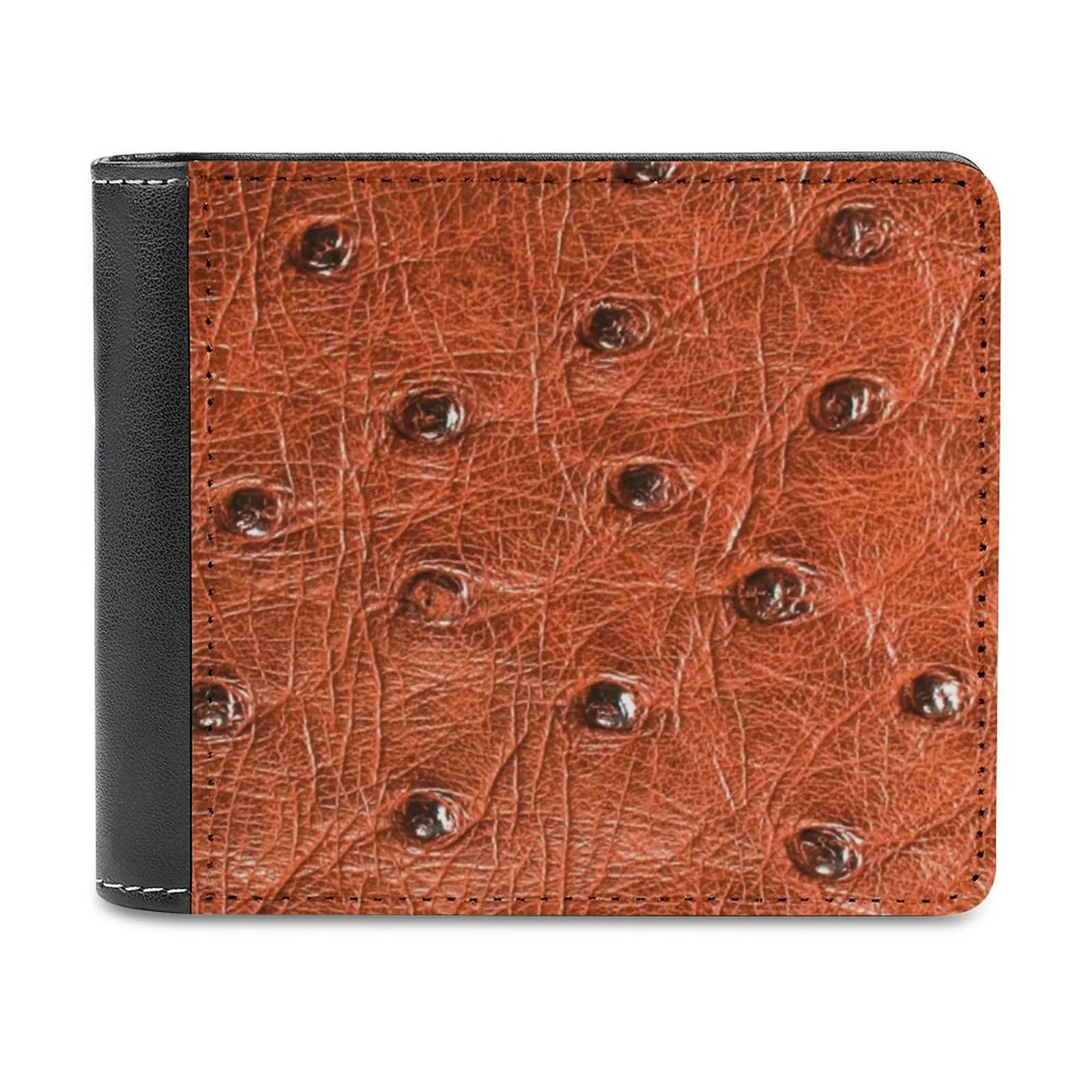 Ostrich Leather 4 Leather wallet men's wallet purse money clips Ostrich Leather Abstract Pop Art Vintage Retro Leather