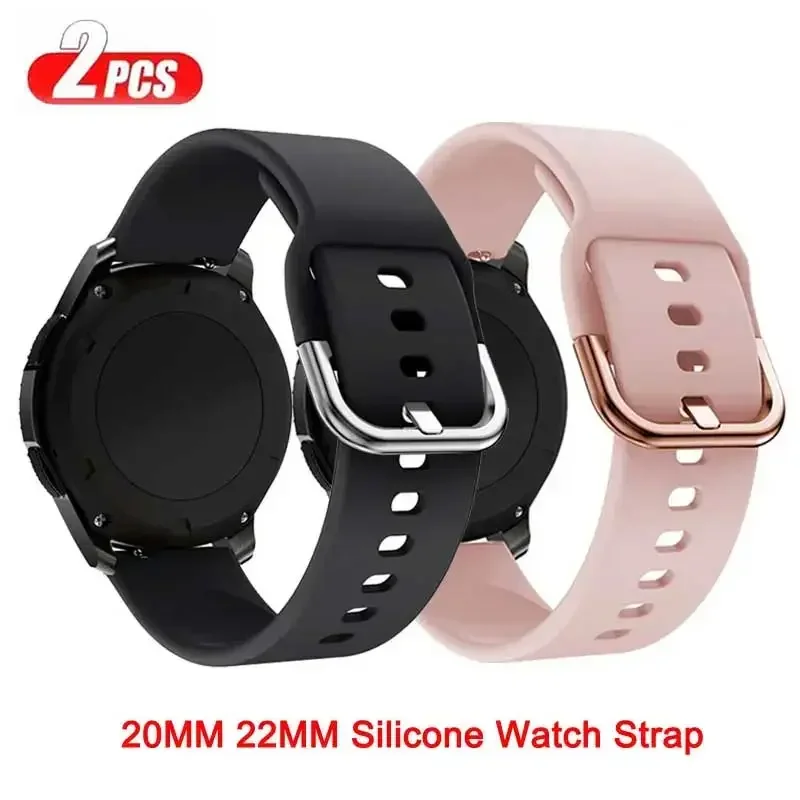 20mm 22mm Watch Strap For Amazfit Bip3 3Pro GTS2 2E 3 4 4Mini GTR GTR2 Silicone Band For Samsung Galaxy Watch 7 6 5 4 Classic S3 image 2