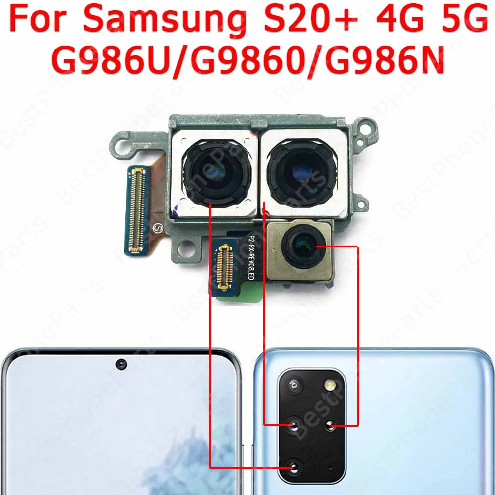 Back Camera For Samsung Galaxy S20 S20+ Plus 5G G981 G986 G985 G980 Rear Camera Module Backside View Flex Spare Parts