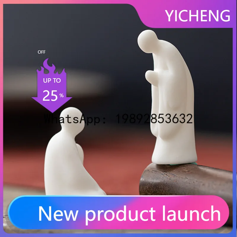 

HYS white porcelain without a Buddha figure ornament living room tea ceremony Zen decoration accessories landscaping furnishings