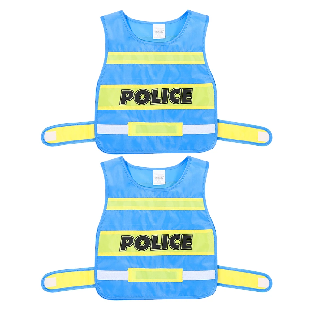 

2pcs Police Costume Kids Soft Vest Childrens Cosplay Props Party Toddler Police Vest For Kids Role Play Birthday Gifts