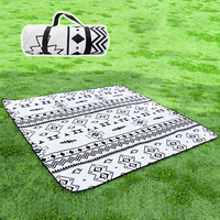 Waterproof Picnic Blanket, 200x200CM Large Beach Blanket Outdoor Picnic Mat, Beach Mat With Carrying Handle For Camping, Beach