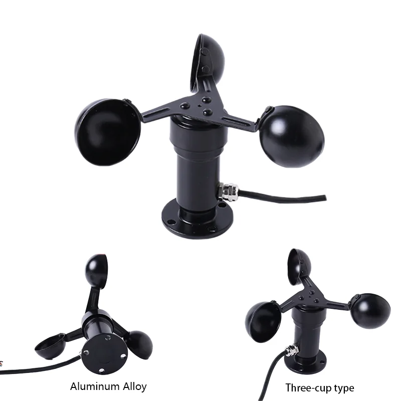 Anemometer Wind Speed Sensor Transmitter Metal Material PG Waterproof Connector Side Outlet Multiple Parameter RS485 4-20mA 0-5V
