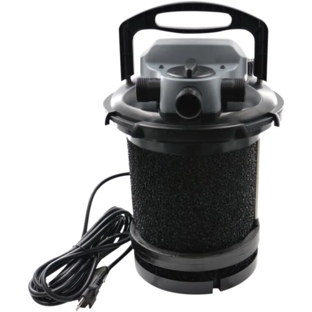 modern 4000 Bio Pressurized Filter with 13-Watt UV, 1000 gal,Submersible Stainless Steel Pond Filtration Equipment