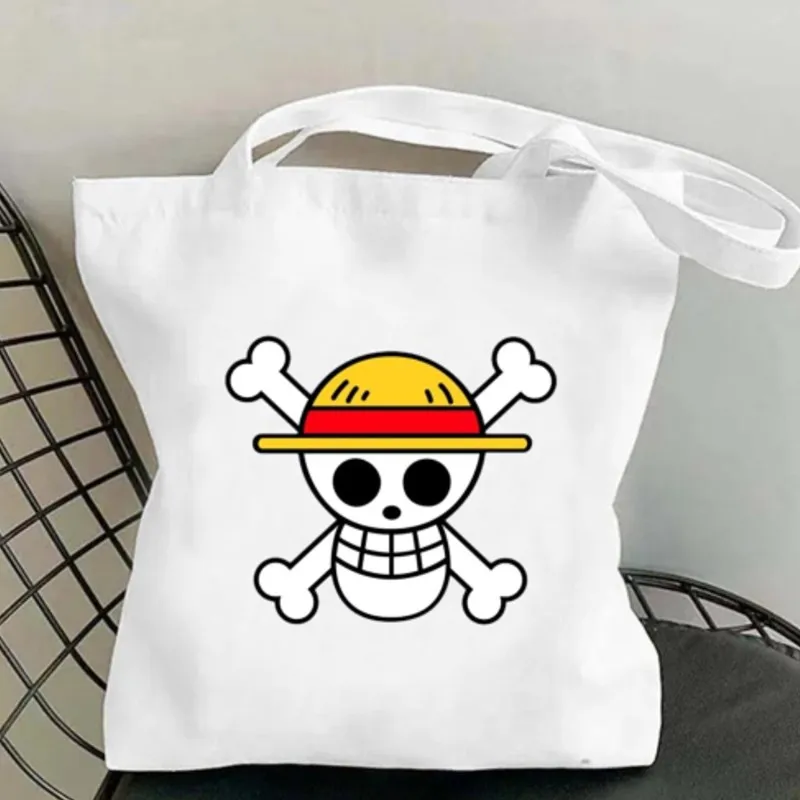 Bilibili One-L-Luffy-gear-5-P-Piece Women Shoulder Bags Casual Handbag Tote Bag Large Capacity Cotton Shopping Bag