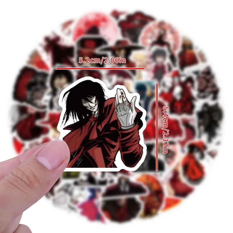 60 pçs novo hellsing dos desenhos animados graffiti adesivos decalques mala computador portátil guitarra decoração diy crianças clássicos brinquedo