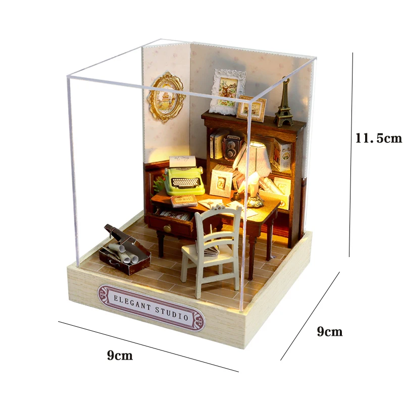 Mini poppenhuis DIY klein huis Kit handgemaakte 3D puzzel assemblage modelbouw kamer slaapkamer decoratie houten ambachtelijke verjaardagscadeau