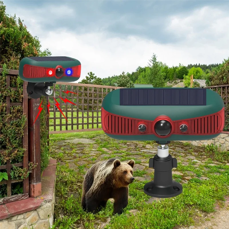 PHILE-Solar Motion Sensor Alarm Solar Sensitive PIR Motion Sensor Barking 129Db Sound Warning