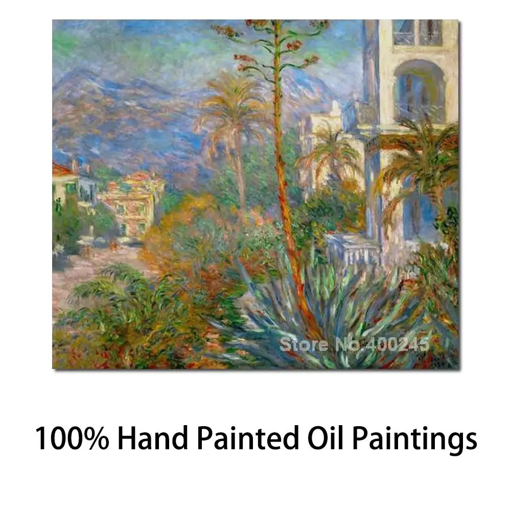 Oil Painting Room Decor Village Avec Montagne Et Agave by Claude Monet Landscape Art Handmade High Quality