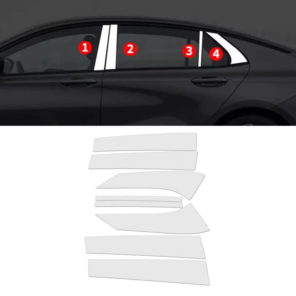 Pour GAC Empow 2022-2025, bande de garniture en acier inoxydable pour les montants B et C des fenêtres, autocollant décoratif extérieur pour Dodge Attitude 2024-2026