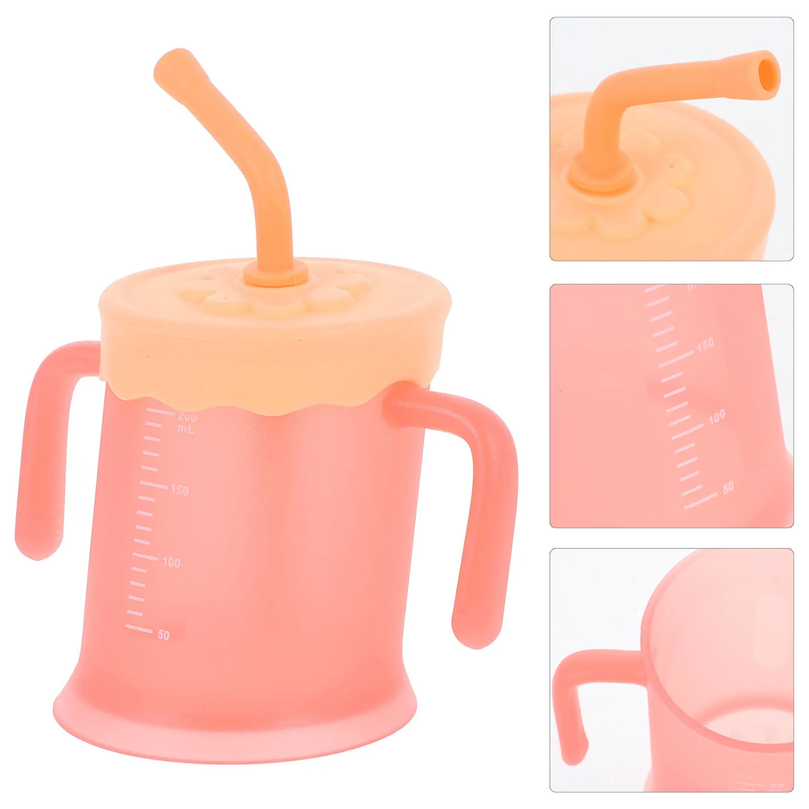 

Детская чашка для питья, кружка для малышей, небьющаяся силиконовая чашка из полипропилена с двойными ручками, герметичная, водонепроницаемая, легкая детская соломенная чашка на каждый день