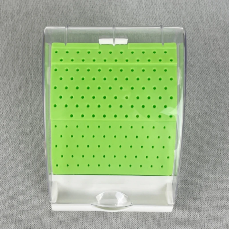 142 Holes Dental Burs Drills Plastic Sterilization Box with Drawer and Dust Cover Colorful Disinfection Case