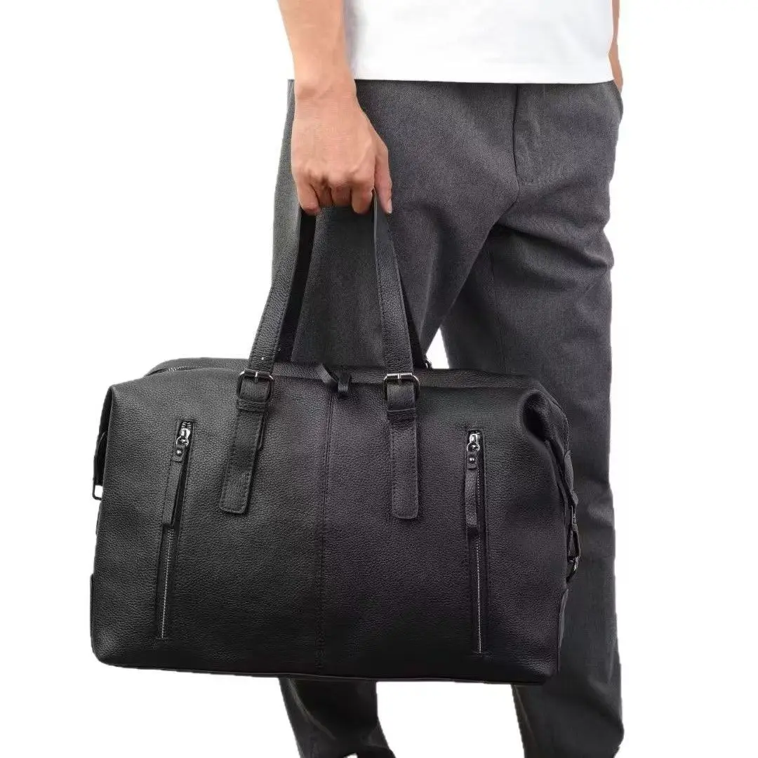 2026 Genuine Leather Travel Bags Luxury Men Large Capacity Portable Male Shoulder Bags Brand Real Leather Outdoor Travel Duffle