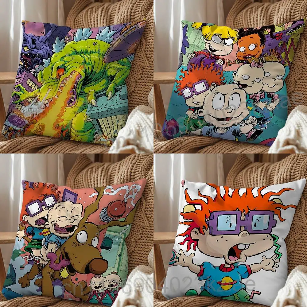 Simplify the abstract lines Rugrats Reptar Pillow Case cover Nap Time  Sofa Living home Room Bedroom Backrest Cushion Square