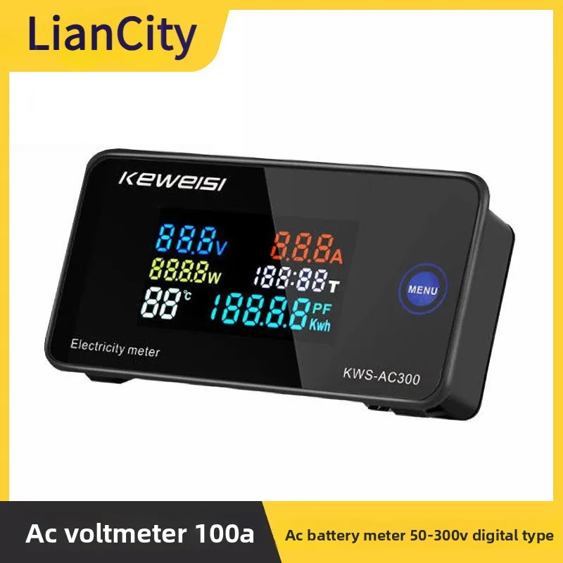 

AC Voltage Meter100AAmmeterACBattery Level Indicator50-300VDigital Voltage Measuring Instrument