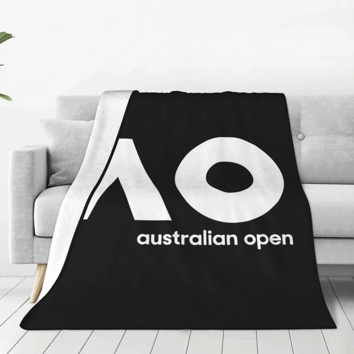 Australian Open AO Blanket Soft Warm Flannel Throw Blanket Bedspread for Bed Living room Picnic Travel Home Sofa