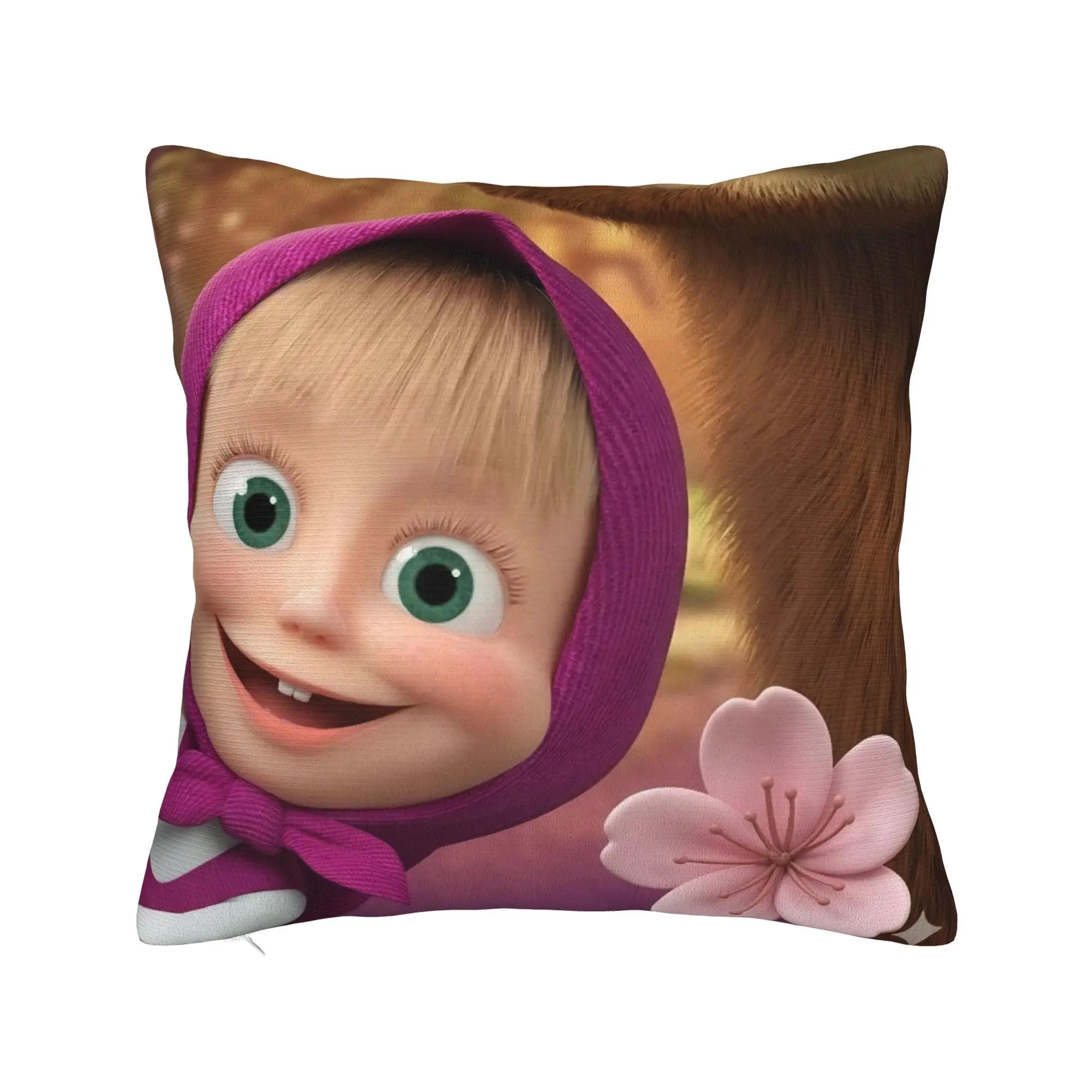 Cute Cartoon M-Masha and Bear Pillowcase Printing Polyester Cushion Cover Decoration Pillow Case Cover Home Dropshipping 40X40cm