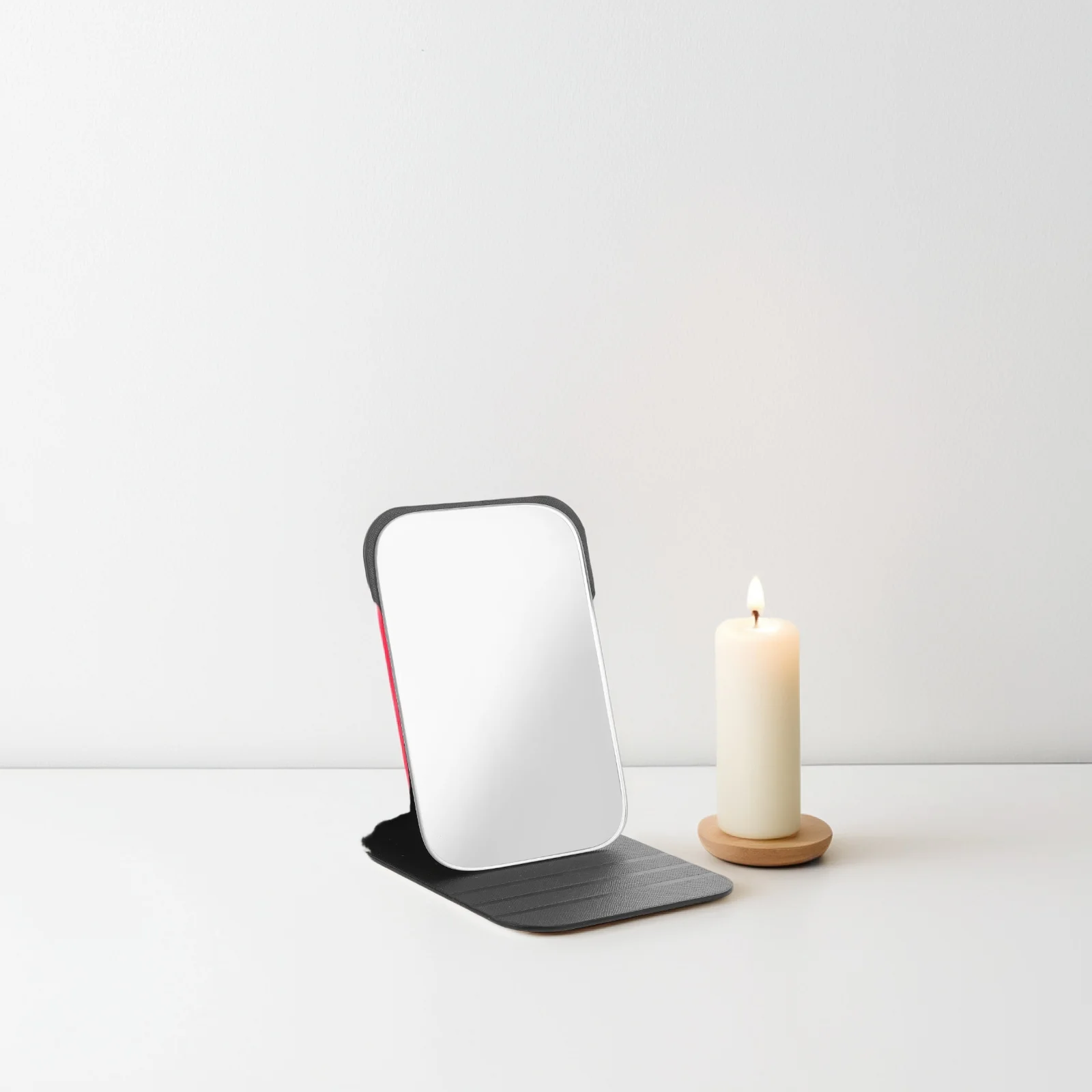 

Black Foldable Makeup Mirror Portable Vanity Mirror for Home Office Travel Camping Desk Use Hand Held Mirrors Mirrors Small
