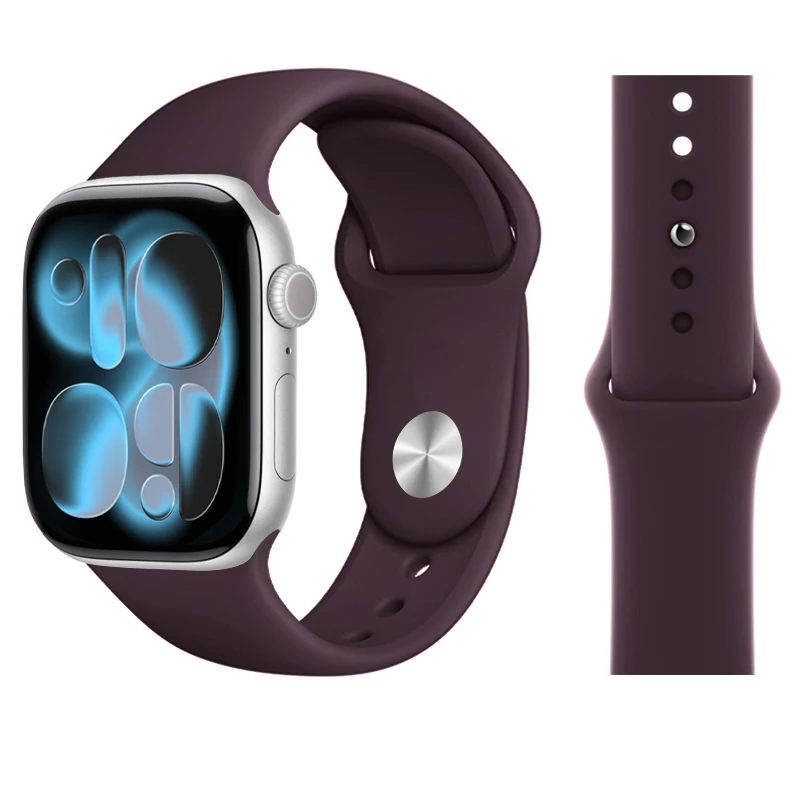 Silikonarmband für Apple Watch-Armbänder 46 mm 44 mm 45 mm 49 mm 41 mm 40 mm 42 mm Sport Correas-Armband iWatch Serie 11 10 SE 9 8 7 6 5
