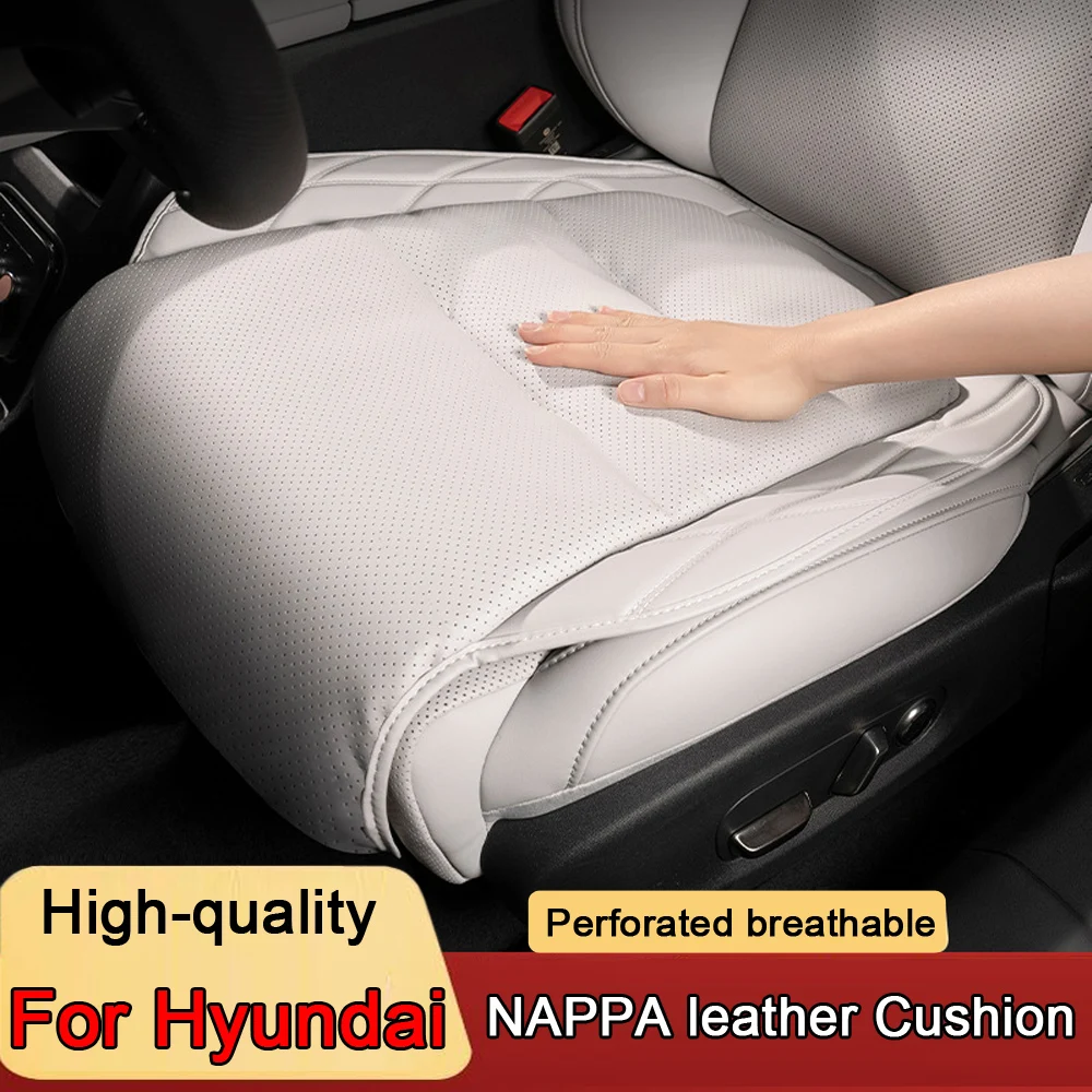 Nappa leather Car Seat Cover Soft Auto Seat Cushion Chair Protector Pad For Hyundai Santa Fe Sonata Tucson Kona I30 IX25 IX35