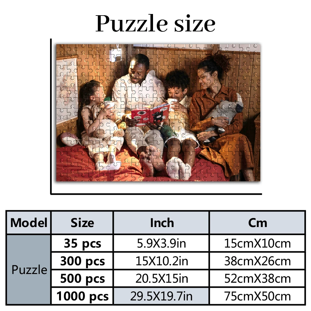 35/300/500pcs  family Custom Picture Custom Puzzles in Photos Personalized Photo For Kids Toy Gifts for Commemorative or Specia