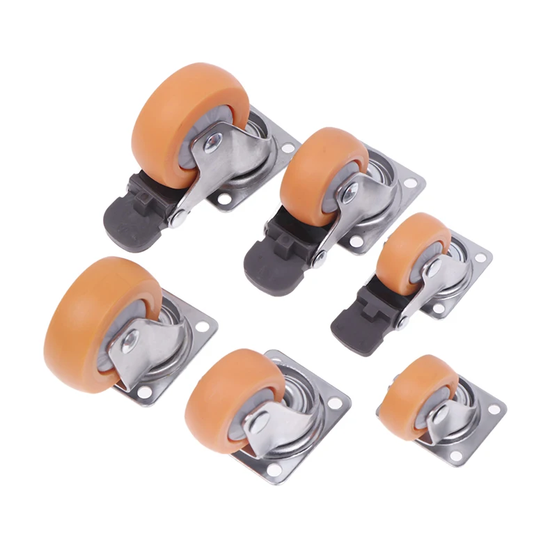 

1PCS 1.25/1.5/2 Inch Orange Swivel Castor Trolley Rubber Furniture Table And Chair Mini Casters Wheels DIY Accessories