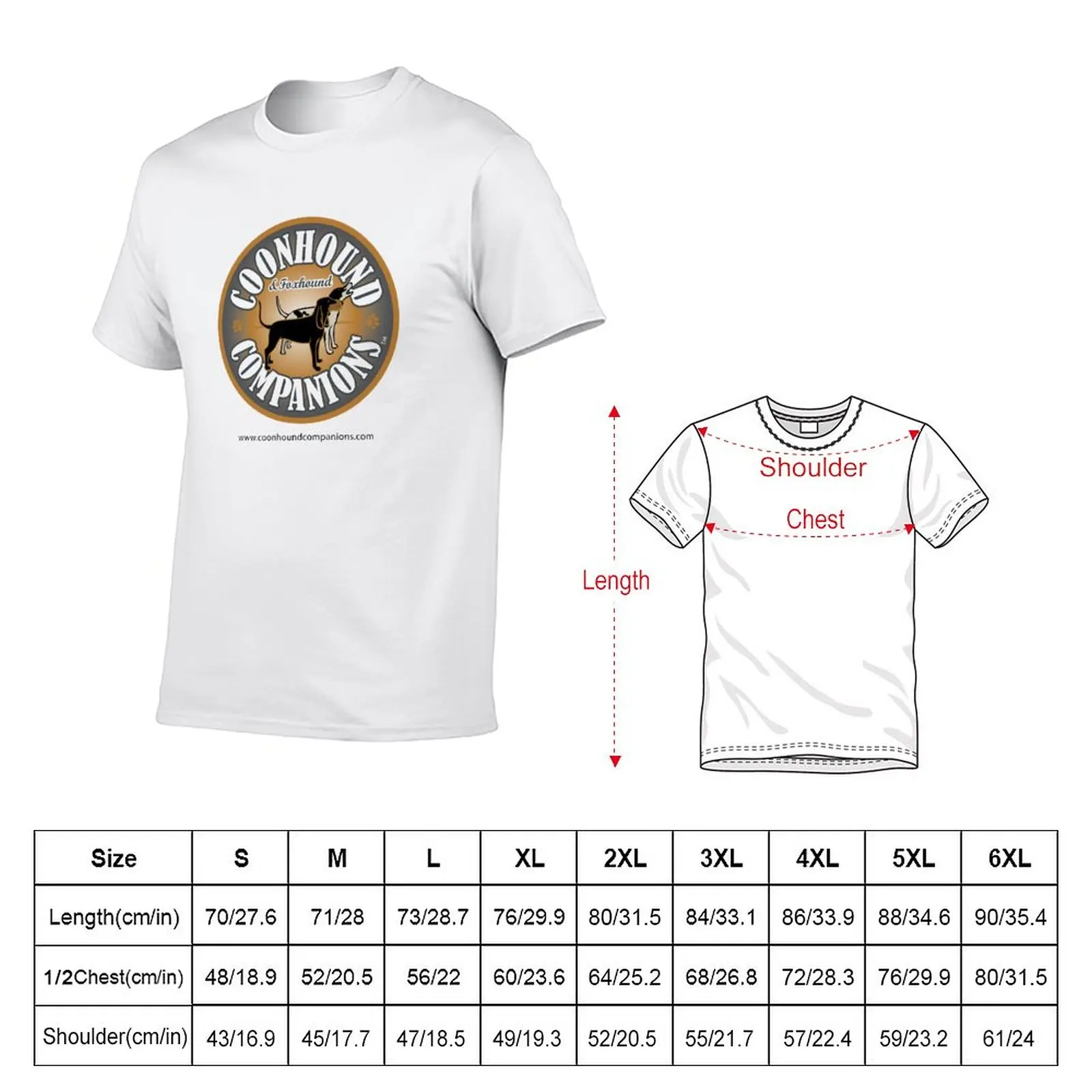 Coonhound & Foxhound Companions Logo T-Shirt Tee shirt anime summer tops slim fit t shirts for men