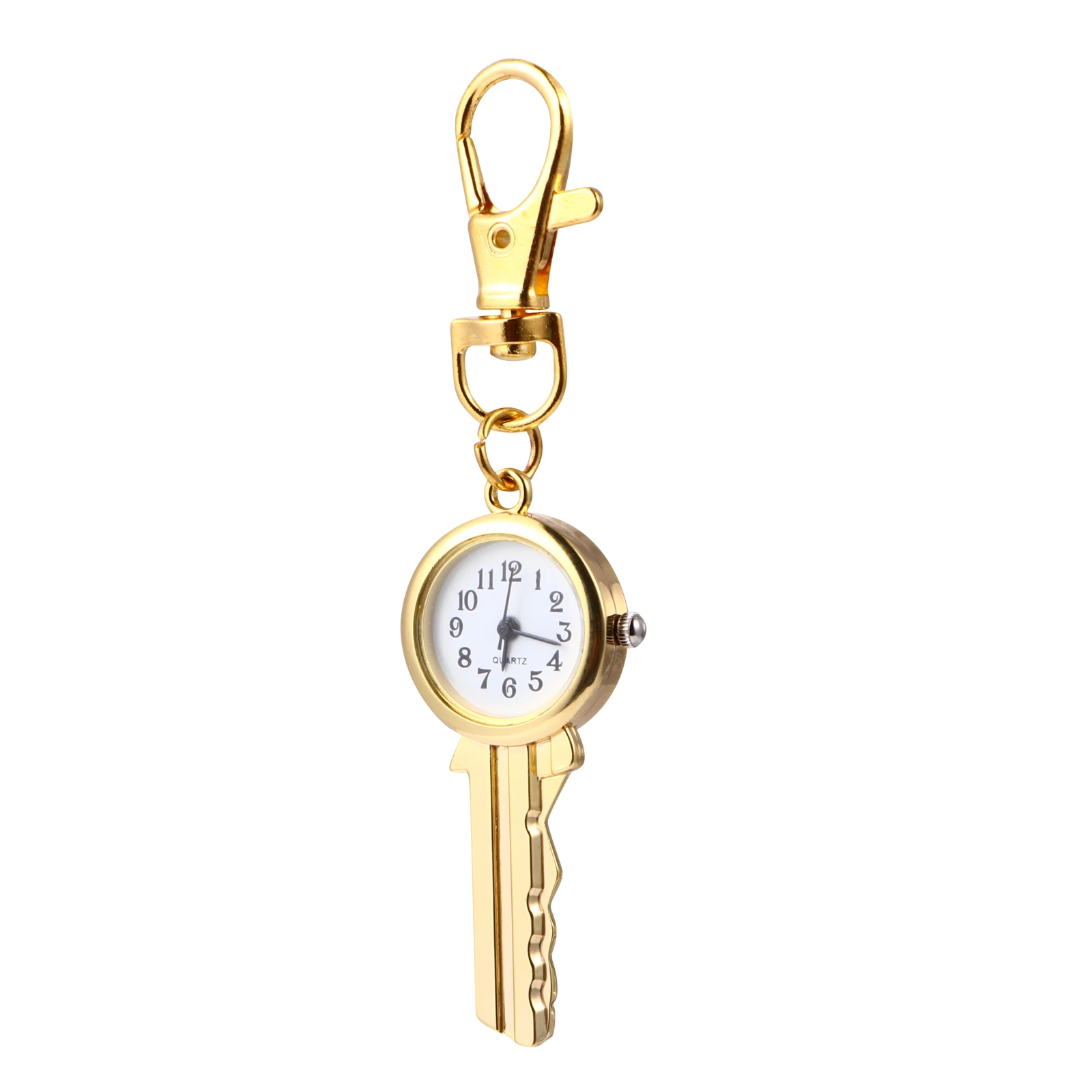 

Quartz Pocket Watch Keychain Vintage Alloy Pendant Clip Badge Fashion Accessory Retro Watches Pocket Watch Accessories