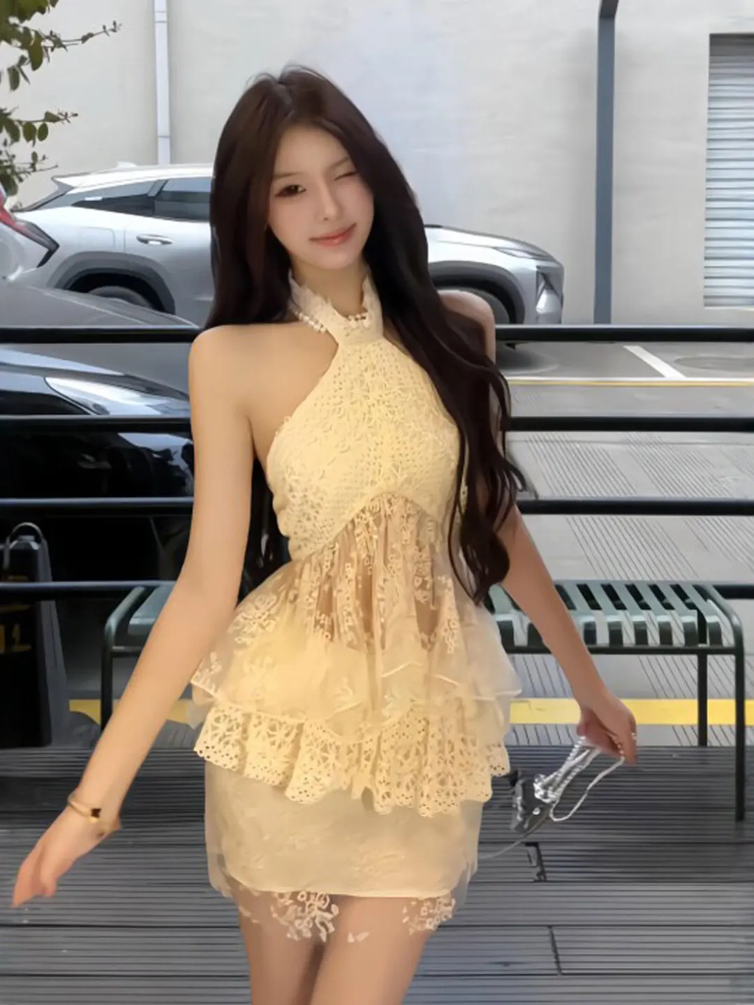 

Unique Beautiful Halter Neck Strap Halter Skirt Set Bodycon Skirt Two Piece Outfit Elegant Summer Casual Fashion Set